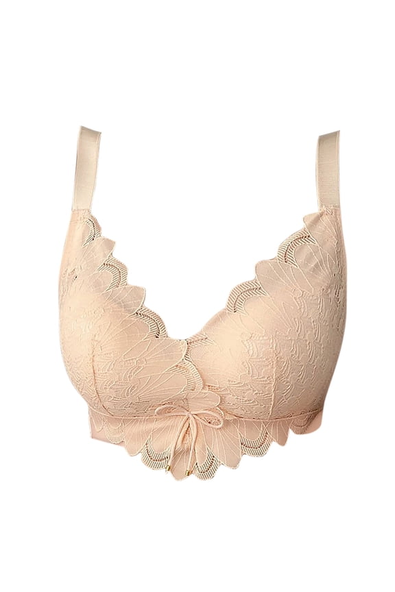 Women's Lace Floral Bras No Steel Ring Gathering Comfy Bralette Comfortable Breathable Daily Underwear