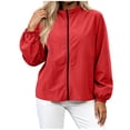thumbnail image 1 of HAiming Women's Lightweight Jackets Long Sleeve Full Zip Casual Jackets Summer Fall Going out Jackets with Pockets, 1 of 5