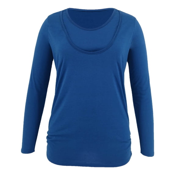 HAiming Women's Maternity Nursing Tops Comfy Long Sleeve Breastfeeding T-Shirt Solid Color Trendy Clothes