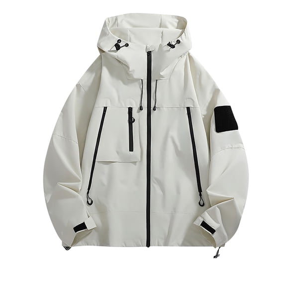 HAiming Women's Outdoor Sports Jacket Windproof Warm Removable Cap Hiking Jackets Casual Zip up Hooded with Pockets