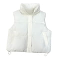 thumbnail image 1 of HAiming Women's Padded Vest 2025 Winter Warm Sleeveless Crop Puffer Vest Casual Loose Lightweight High Collar Jacket, 1 of 6