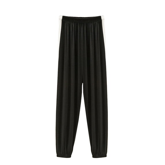 HAiming Women's Pajama Pants Comfy Leisure Sleepwear Bottoms Loose Elastic Cuff Solid Color High Elastic Waist Pants