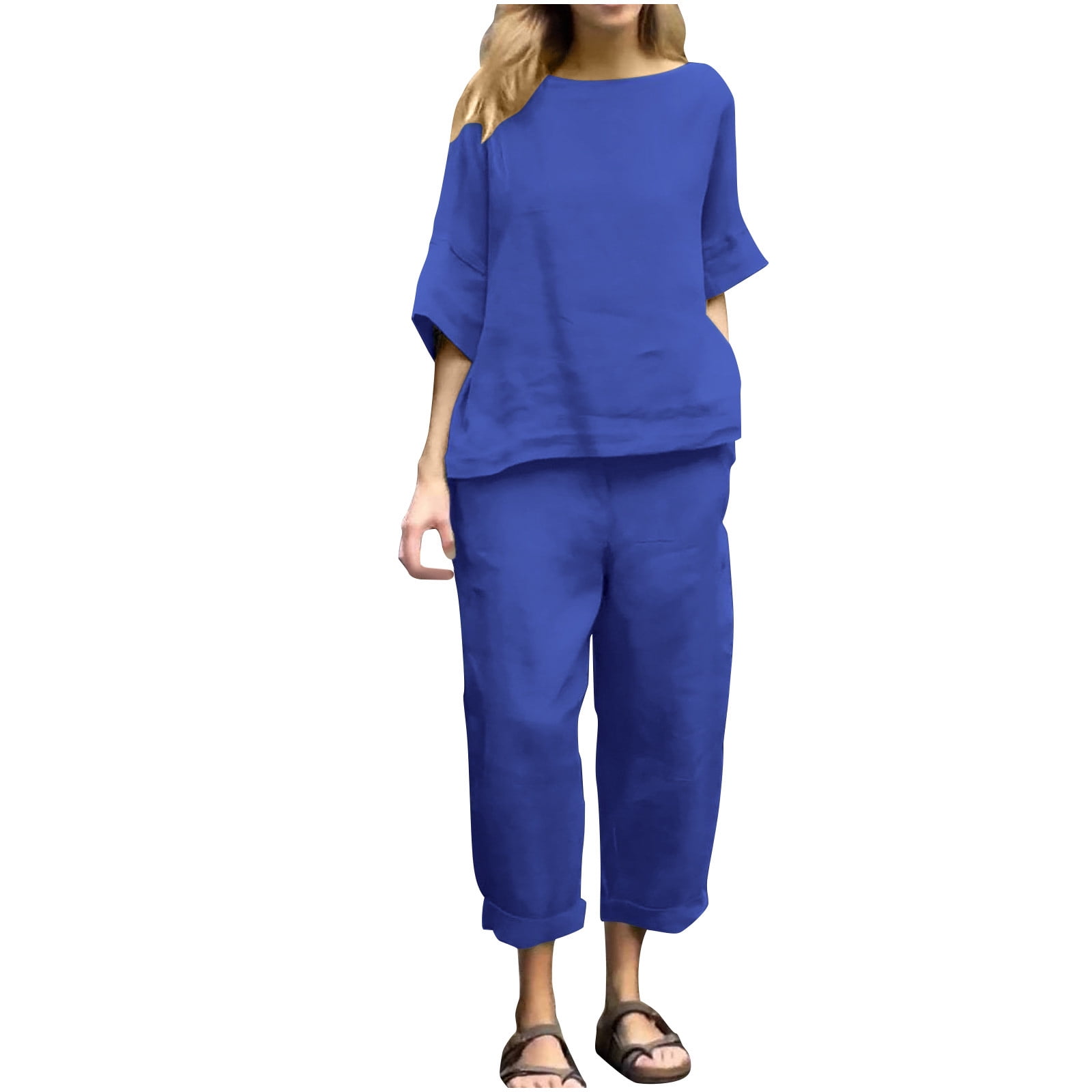 Plus Size Two Piece Mesh Sleeves Tops & Pants