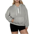 thumbnail image 1 of HAiming Women's Plus Size Hoodies Quarter Zip up Long Sleeve Pullover Hooded Sweatshirts Lightweight Tops with Pocket, 1 of 4