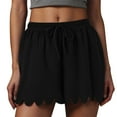 thumbnail image 1 of HAiming Women's Plus Size Summer Shorts Elastic Drawstring Waist Flowy Scallop Pleated Beach Casual Lightweight, 1 of 6