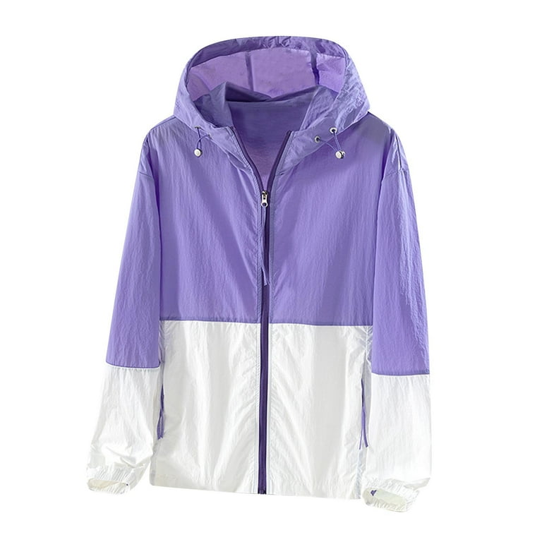 HAiming Women's Plus Size Windbreaker Jacket Outdoor Hooded