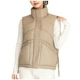 thumbnail image 1 of HAiming Women's Quilted Vest Sleeveless Sand Collar Zip up Jacket Winter Warm Coat Outerwear with Pockets, 1 of 6