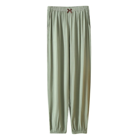 HAiming Women's Summer Lounge Pants Loose Drawstring Elastic Waist Pajama Yoga Pant Casual Soft Comfy Home Trousers