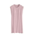 thumbnail image 1 of HAiming Women's Summer Nightgown Crewneck Sleeveless Sleepshirt Casual Solid Color Comfy Pajama Dress Sleepwear Pink, 1 of 5