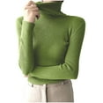 thumbnail image 1 of HAiming Women's Turtleneck Sweaters Casual Long Sleeve Knitted Pullover Tops Fall Winter Trendy Ribbed Slim Sweater, 1 of 5