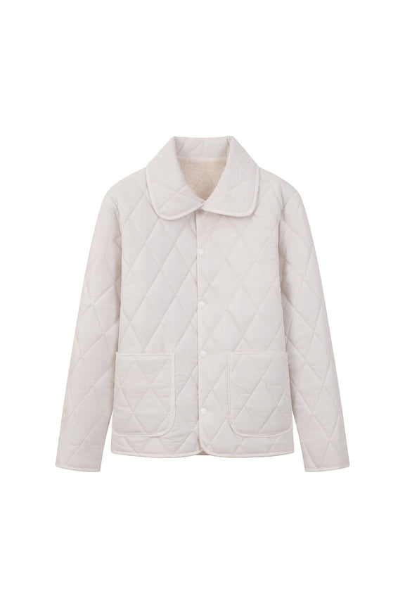 Women's Warm Padded Jackets Fleece Lined Casual Coats Button down Fall Winter Outerwear with Pockets