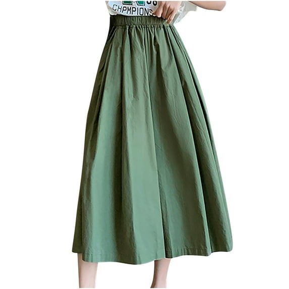 HAiming Women's Wide Leg Capri Pant Dress Elastic Waisted Casual Pleated Loose Lounge Palazzo Trousers with Pocket