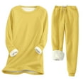 thumbnail image 1 of HAiming Women's Winter Warm 2 Piece Outfits Fleece Lined Long Sleeve Pullover Tops and Drawstring Pants Pjs Pajamas Sets, 1 of 4