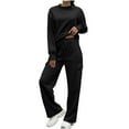 thumbnail image 1 of HAiming Womens 2 Piece Outfits Oversized Crewneck Pulover Sweatshirt Jogger Cargo Pants Tracksuit Sweatsuit Clothes, 1 of 7