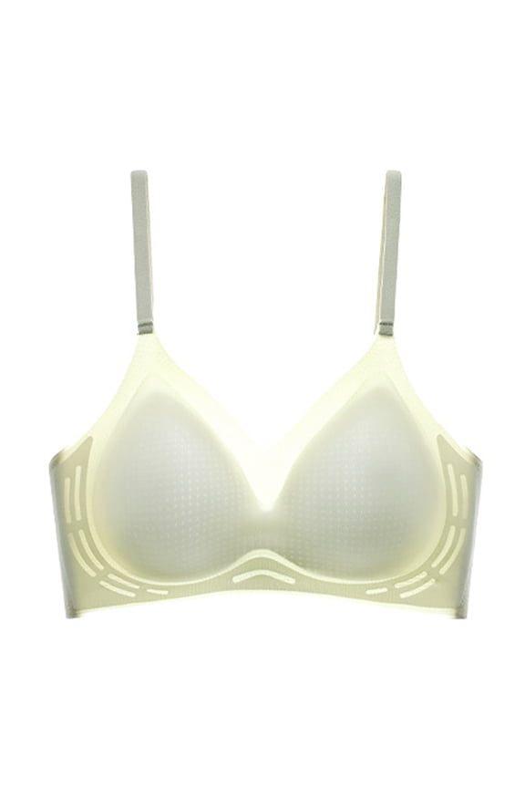Womens Breathable Bra Summer Seamless No Steel Rings Gathered Thin Ice Silk Bra Comfortable Everyday Underwear