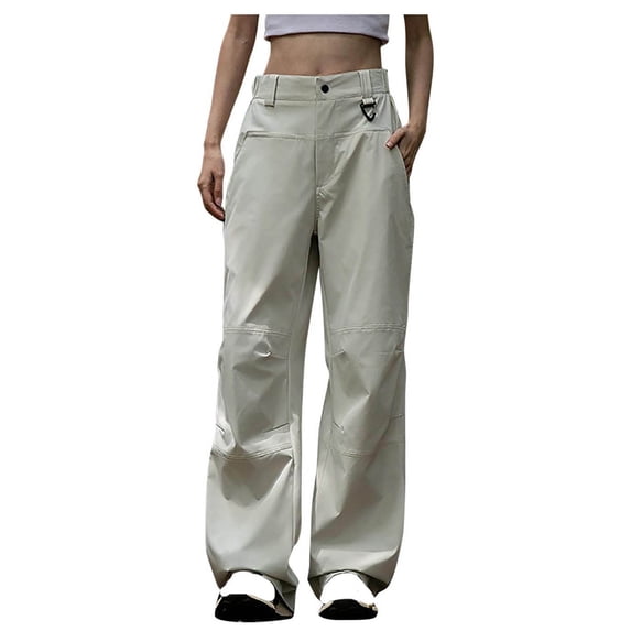 HAiming Womens Cargo Pants Buttoned-Up Waist Quick Dry Water Resistant Hiking Pants for Travel Casual Athletic and Outdoor
