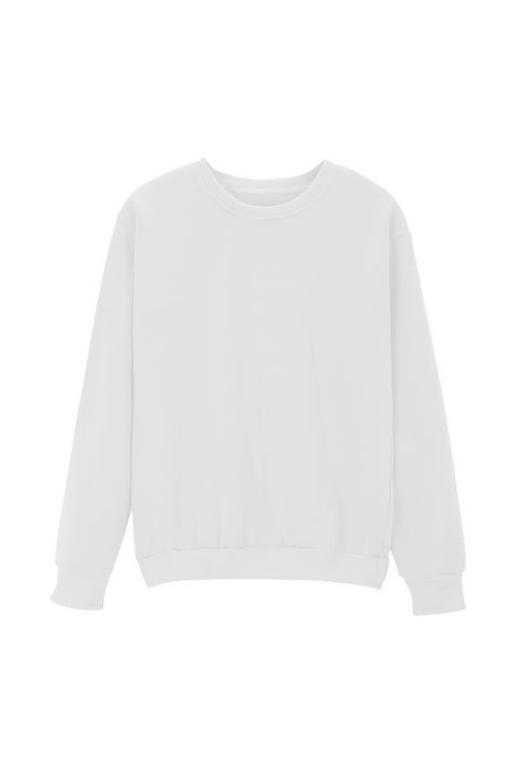 Womens Casual Oversize Pullover Sweatshirt Long Sleeve Crew Neck Solid Color Tops Trendy Clothes
