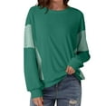 thumbnail image 1 of HAiming Womens Casual Oversized Sweatshirt Long Sleeve Crew Neck Color Block Pullover Tops Side Slit Trendy Clothes, 1 of 6
