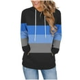 thumbnail image 1 of HAiming Womens Color Block Hoodies Casual Long Sleeve Pullover Drawstring Hooded Sweatshirt with Pocket, 1 of 6