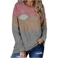 thumbnail image 1 of HAiming Womens Color Block Maternity Nursing Tops Zip Long Sleeve Round Neck Breastfeeding Side Split Casual Shirt, 1 of 8