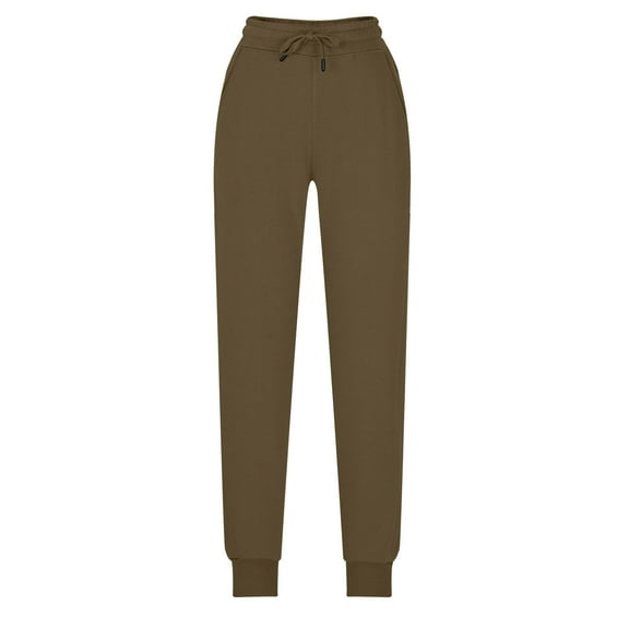 HAiming Womens Cotton Gym Athletic Jogger Sweatpants Elastic Drawstring High Waisted with Pockets Comfy Lounge Pants