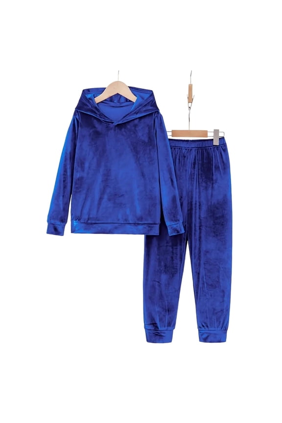 Womens Fleece Hoodies Jogger Pants 2 Piece Loungewear Sets Casaul Solid Color Soft Somfy Nightwear