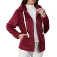 thumbnail image 1 of HAiming Womens Fleece Jacket Fuzzy Zip up Hoodie Solid Color Drawstring Hooded Sweatshirts Coat with Pockets, 1 of 8