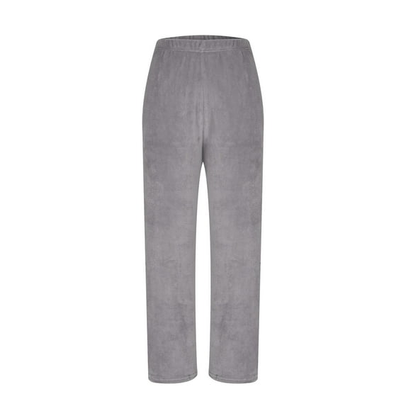 HAiming Womens Fuzzy Pajama Pants Elastic Waisted Straight Leg Sleepwear Home Pants Winter Warm Casual Loungewear