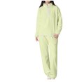 thumbnail image 1 of HAiming Womens Fuzzy Pajamas Set Long Sleeve Stand Collar Pullover Tops Pants Winter Thicken Warm Sleepwear Loungewear, 1 of 6