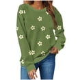 thumbnail image 1 of HAiming Womens Hoodless Sweatshirt Flower Printed Crew Neck Long Sleeve Pullover Tops Fall Winter Clothes, 1 of 6