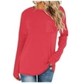 thumbnail image 1 of HAiming Womens Long Sleeve Round Neck Shirts Solid Color Pullover Basic Tops Fall Winter Casual Trendy Tunic Blouse, 1 of 5