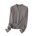 thumbnail image 1 of HAiming Womens Long Sleeve Shirts Long Sleeve V Neck Soft Comfy Basics Tops Lightweight Base Layer Thermal Undershirts, 1 of 3