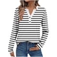 thumbnail image 1 of HAiming Womens Long Sleeve Shirts V-Neck Slim Top Stretch Ribbed Basic Tee Casual Going out T-Shirt, 1 of 4