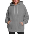 thumbnail image 1 of HAiming Womens Oversize Hoodies with Cute Ears Casual Long Sleeve Pullover Hooded Sweatshirt with Pockets, 1 of 8