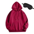 thumbnail image 1 of HAiming Womens Oversize Pullover Hoodies Long Sleeve Casual Solid Color Drawstring Hooded Sweatshirt with Pocket, 1 of 2