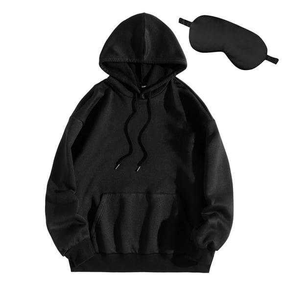 HAiming Womens Oversize Pullover Hoodies Long Sleeve Casual Solid Color Drawstring Hooded Sweatshirt with Pocket