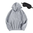 thumbnail image 1 of HAiming Womens Oversize Pullover Hoodies Long Sleeve Casual Solid Color Drawstring Hooded Sweatshirt with Pocket, 1 of 2