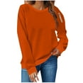 thumbnail image 1 of HAiming Womens Oversize Sweatshirt Casual Long Sleeve Pullover Solid Color Fall Fashion Tops with Zip Trim, 1 of 4