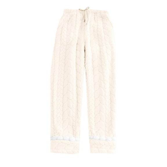 HAiming Womens Pajama Pants Winter Fuzzy Fleece Lounge Pants Warm Pjs Bottoms Casual Elastic Waist Comfy Home Trousers