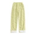 thumbnail image 1 of HAiming Womens Pajama Pants Winter Fuzzy Fleece Lounge Pants Warm Pjs Bottoms Casual Elastic Waist Comfy Home Trousers, 1 of 9