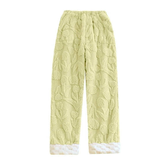 HAiming Womens Pajama Pants Winter Fuzzy Fleece Lounge Pants Warm Pjs Bottoms Casual Elastic Waist Comfy Home Trousers