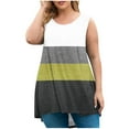 thumbnail image 1 of HAiming Womens Plus Size Tank Tops Color Block Sleeveless Loose Shirt Round Neck Flowy Tees Trendy Clothes, 1 of 5