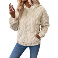 thumbnail image 1 of HAiming Womens Plush Sweatshirts Fleece Long Sleeve Pullover Hoodie Tops Plus Size Casual Warm Solid Blouse with Pocket, 1 of 5