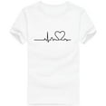 thumbnail image 1 of HAiming Womens Short Sleeve Shirts Summer Round Neck Loose Tops Plus Size Casual Heart Printed Cute Basic Tee Blouse, 1 of 7