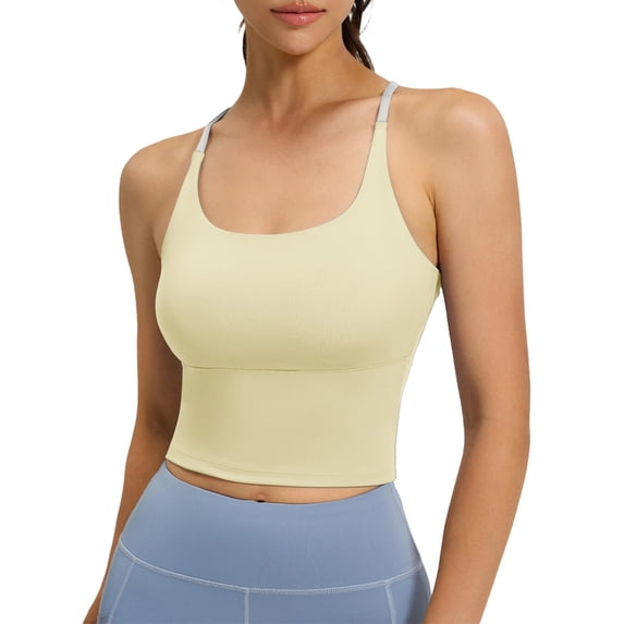 HAiming Womens Sports Bra Tank Tops Racerback Crop Cami Spaghetti Strap Camisole for Hiking Running
