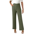thumbnail image 1 of HAiming Womens Sports Pants Straight High Waisted Casual Pants Activewear for Women Solid Color with Pockets, 1 of 6