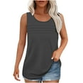 thumbnail image 1 of HAiming Womens Summer Tank Tops Sleeveless Round Neck Loose Blouse Plus Size Casual Solid Color Tunic Shirts, 1 of 9