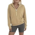 thumbnail image 1 of HAiming Womens Sweatshirts Half Zip Cropped Pullover Fleece Quarter Zipper Hoodies Fall Fashion Outfits Clothes, 1 of 7
