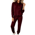 thumbnail image 1 of HAiming Womens Sweatsuits Sets 2 Piece Outfits Long Sleeve Hooded Sweatshirts Sweatpants Workout Clothes with Pockets, 1 of 7