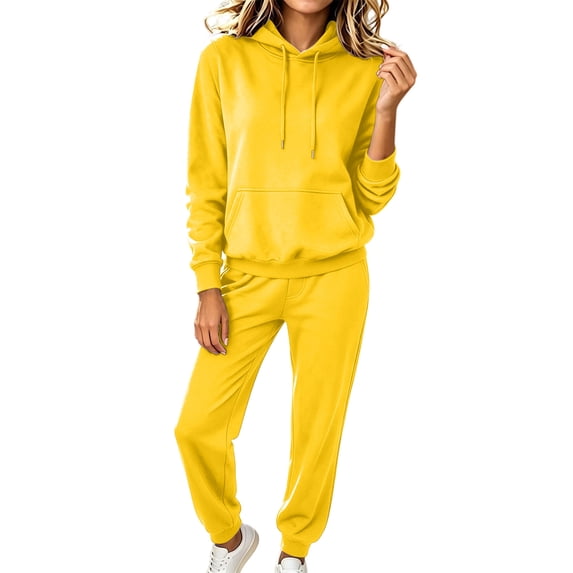 HAiming Womens Sweatsuits Sets 2 Piece Outfits Long Sleeve Hooded Sweatshirts Sweatpants Workout Clothes with Pockets